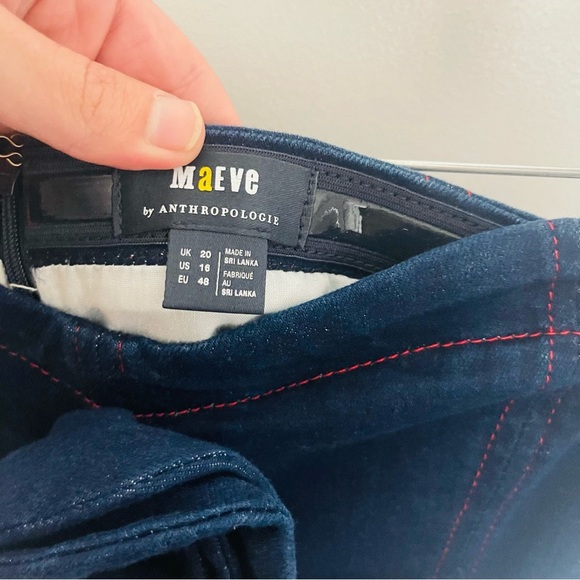 NEW Anthropologie Maeve Rosette Strapless Fit & Flare Denim Mini Dress Festival - Picture 11 of 11